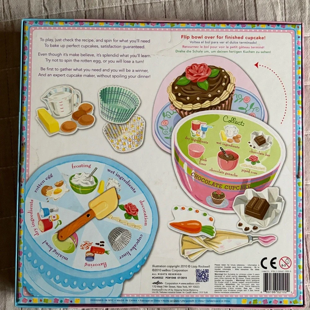 eeboo Pink Cupcake Spinner Game - Kid-Friendly Party Activity